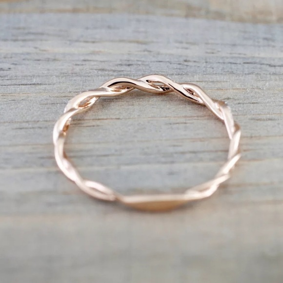 New Rose Gold Diamond Twisted Eternity Ring - Picture 2 of 5
